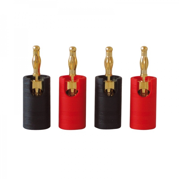 Dynavox High-End Bananenstecker-Set 2 x rot / 2 x schwarz